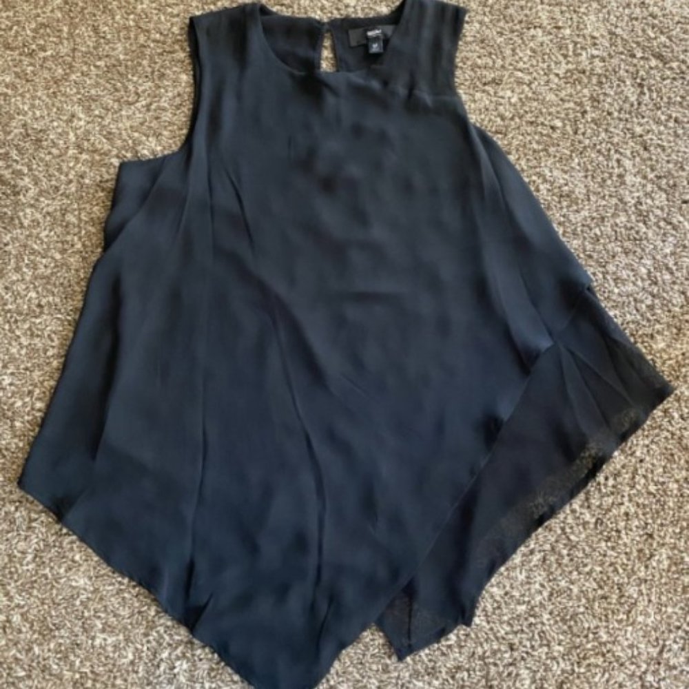 A-Symmetrical Sheer Sleeveless Blouse